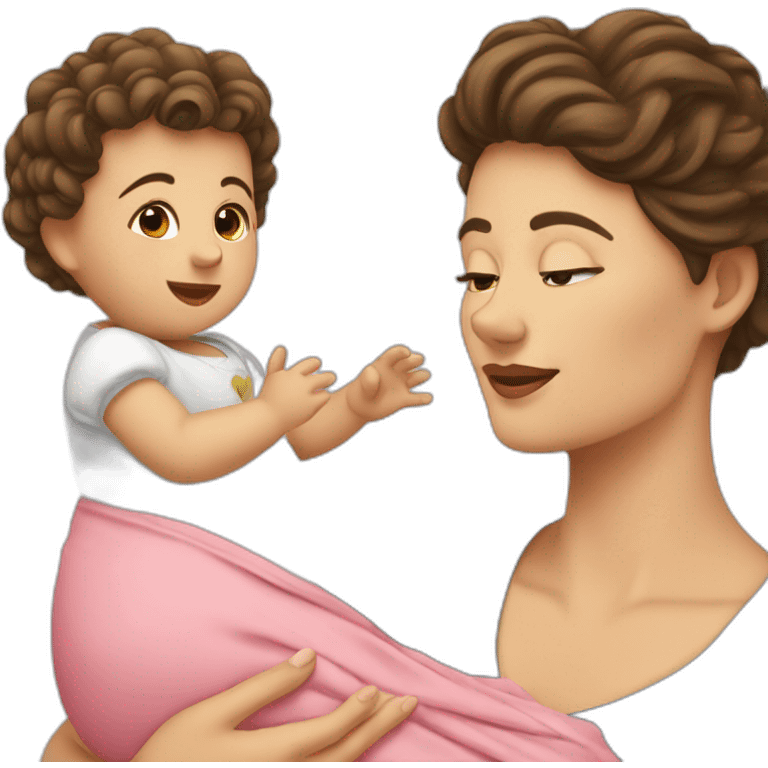 Femme française et son bébé emoji