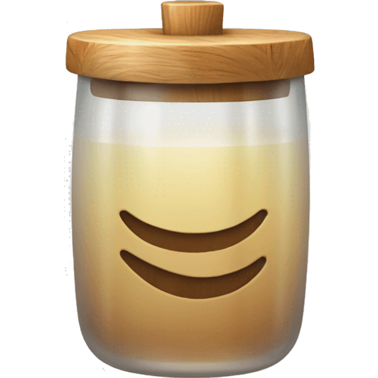 glass with wood lid and straw emoji