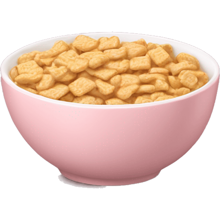 light pink bowl with cute cereals in it emoji