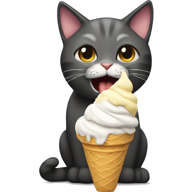 Cat eating ice cream emoji