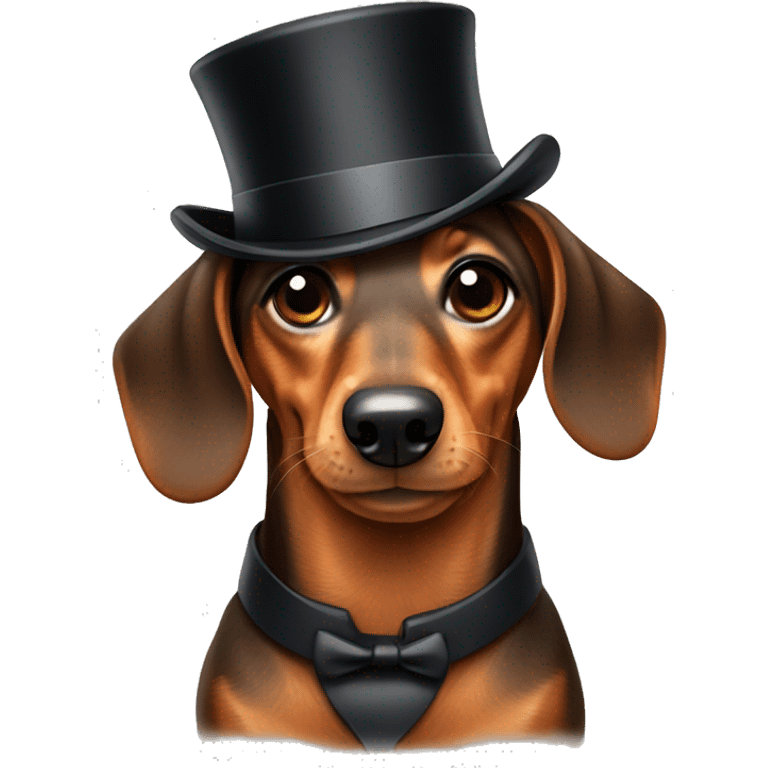 Dachshund with top hat emoji