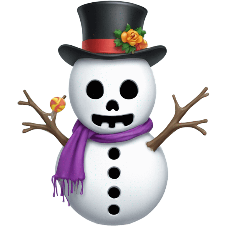 Candy skull snowman emoji