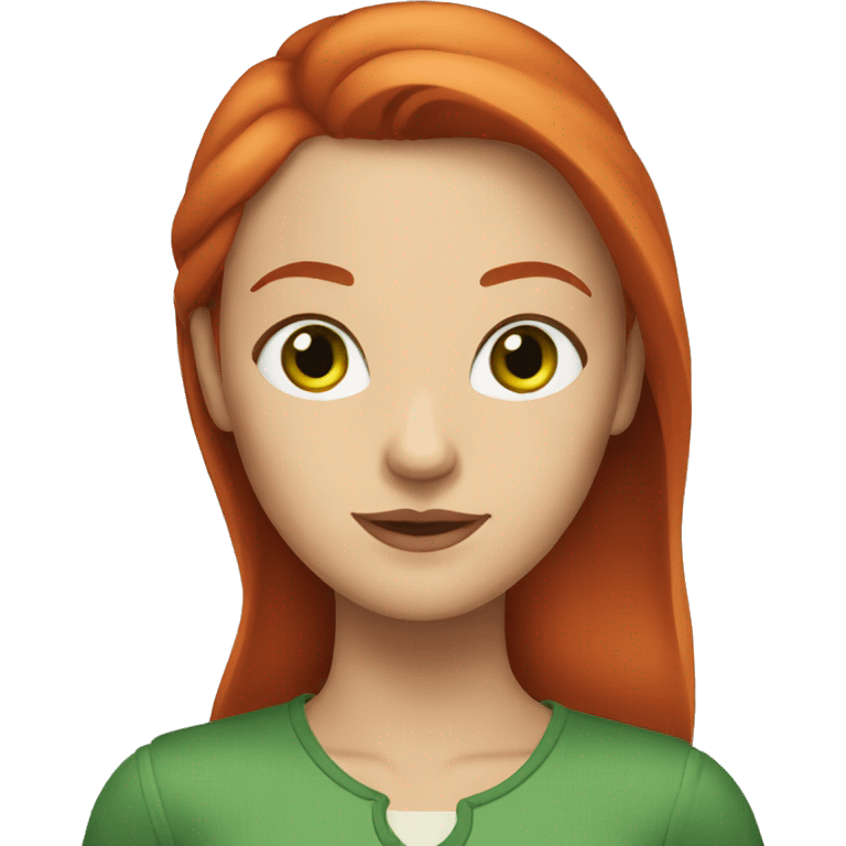 a woman with green eyes and red hair emoji