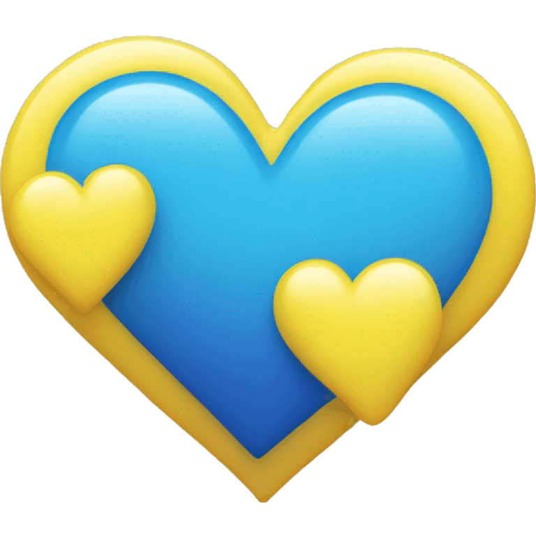 Yellow and blue ombré heart emoji