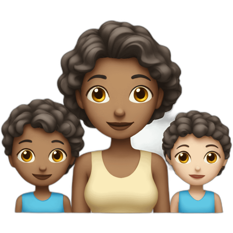 a  mother with white skin an  three white skin children children emoji