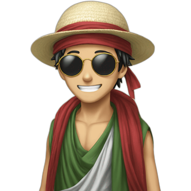 Luffy muslim sunglasses Palestine emoji