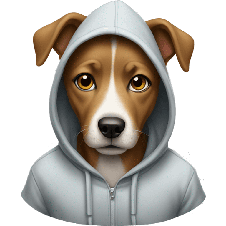 Dog wearing a hoodie emoji