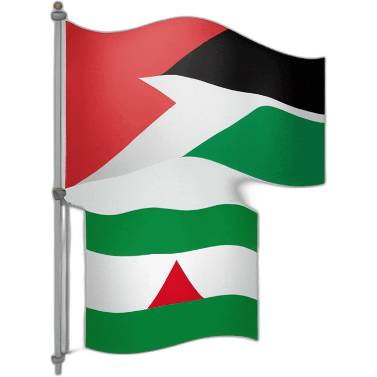 Algérienne flag and palestine flag emoji