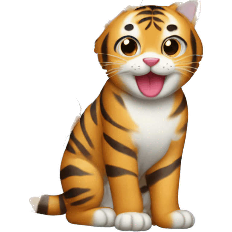 Tiger cat with cookies emoji