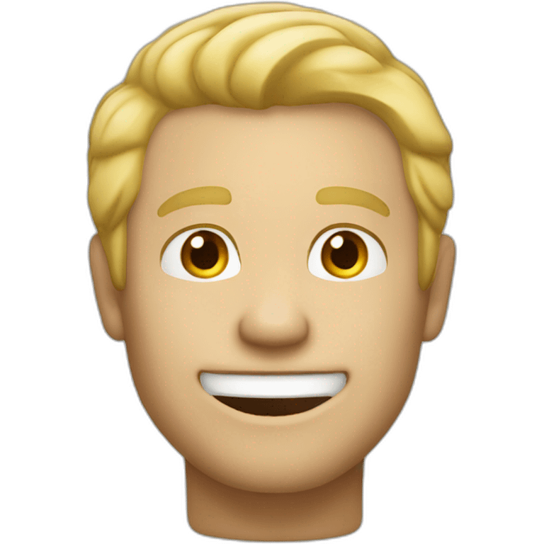 man blond hair 50 years old cheeky grin emoji