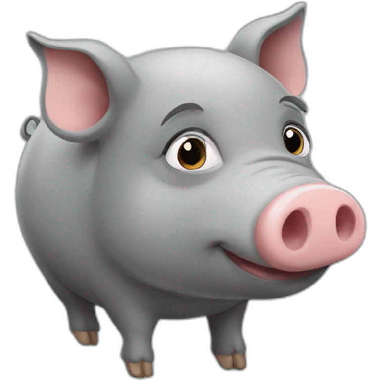 Grey pig emoji