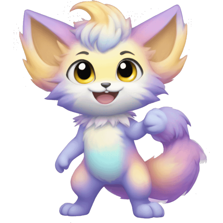 Anthro-Pastel-Gradient-Fantasy-Fur-Sona-Chibi-Shiny-Fakémon full body emoji