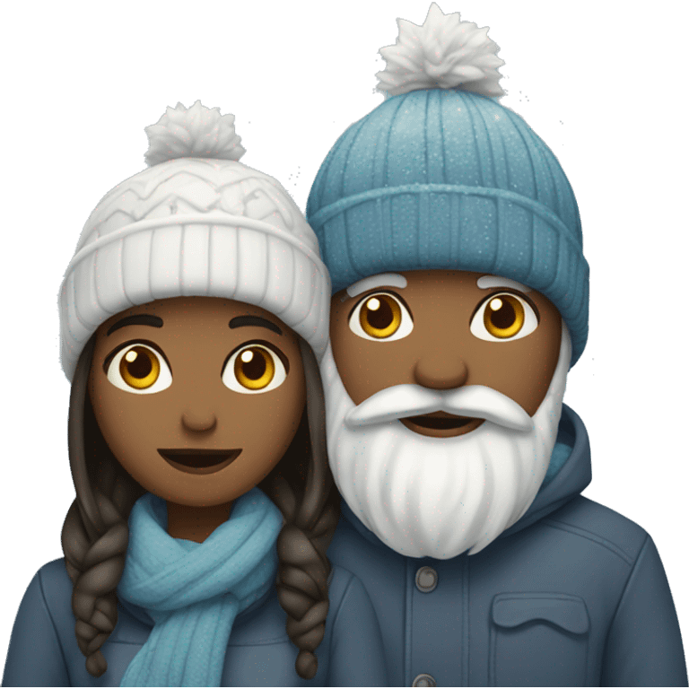 Winter couple emoji