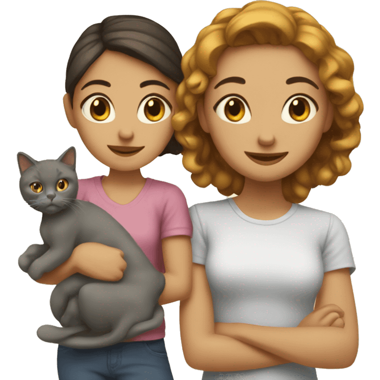 Fille et chat emoji