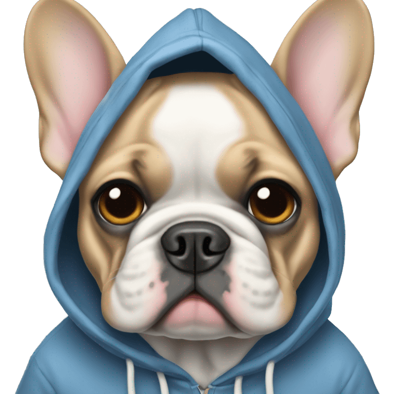 French bulldog with a hoodie emoji