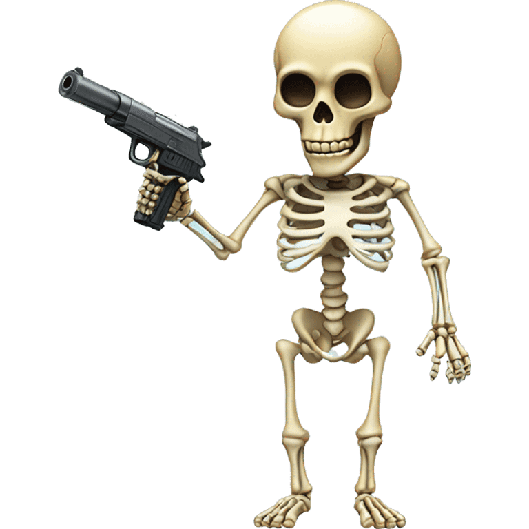 Skeleton with water gun emoji