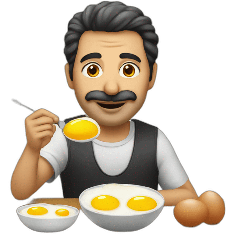 Turkish man eating eggs emoji