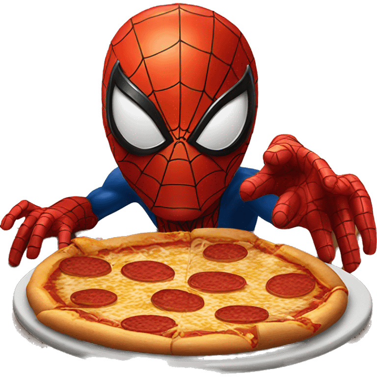 Spider-man eat pizza emoji