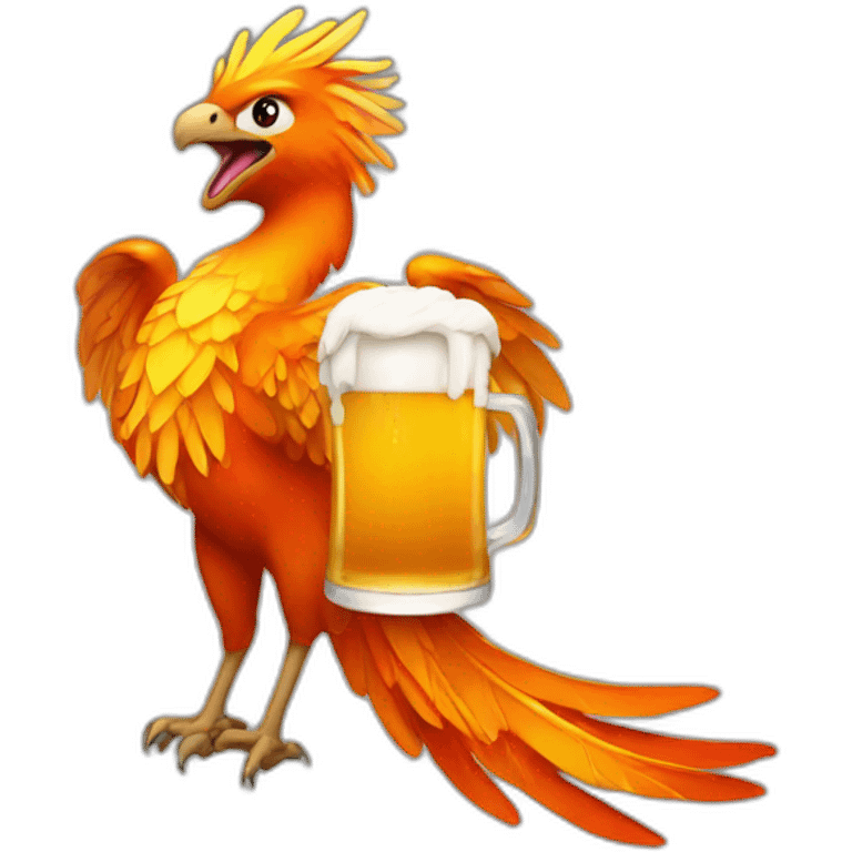 phoenix with beer emoji