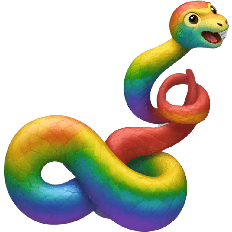 rainbow monkey snake as an apple emoji