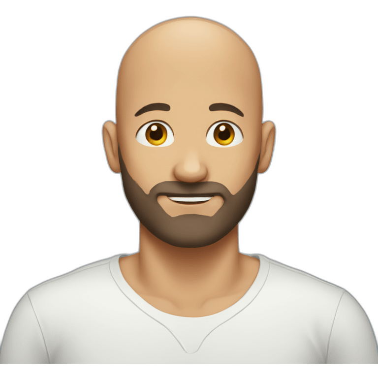 Bald guy, beard-marks emoji