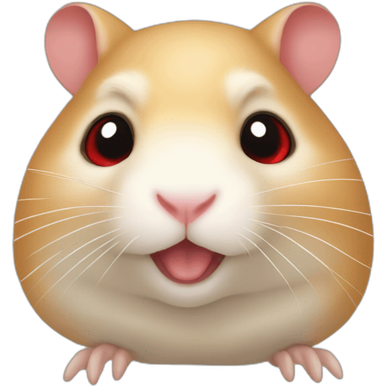 Beige hamster with red eyes emoji