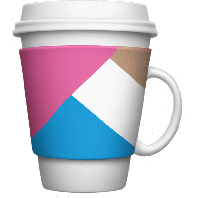 coffee cup with transgender flag emoji