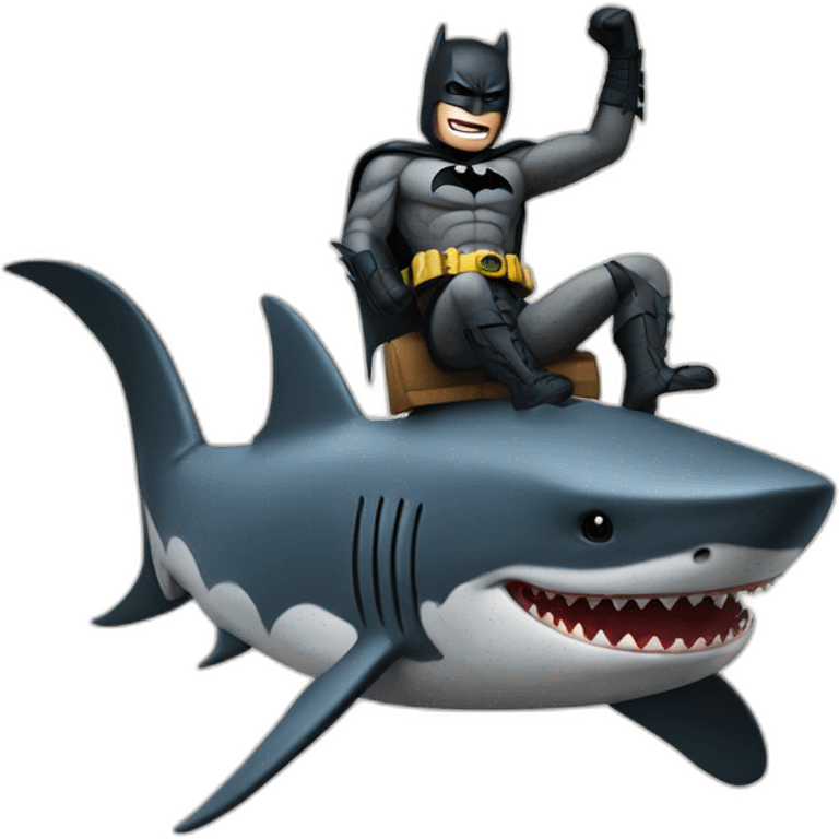 Batman riding a Shark emoji