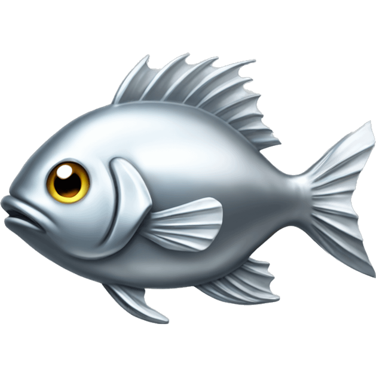 Silver metal shiny fish  emoji