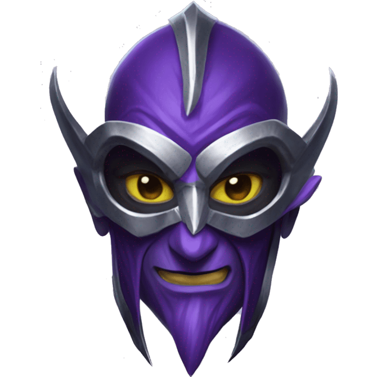 make kassadin from league of legends, just with the mask, and preferably showing his netherblade emoji