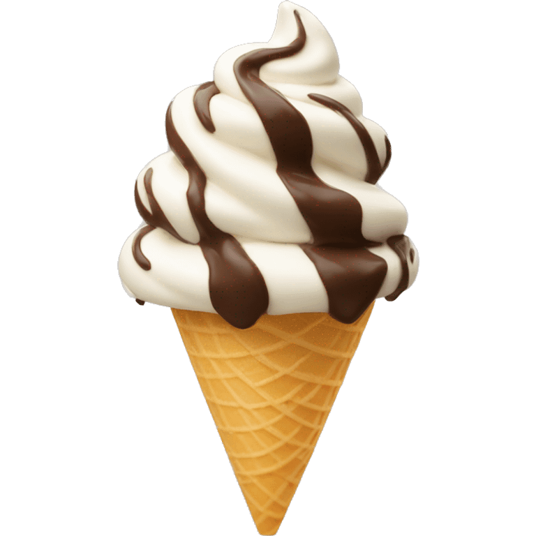 Chocolate and vanilla swirl soft serve on a cone emoji