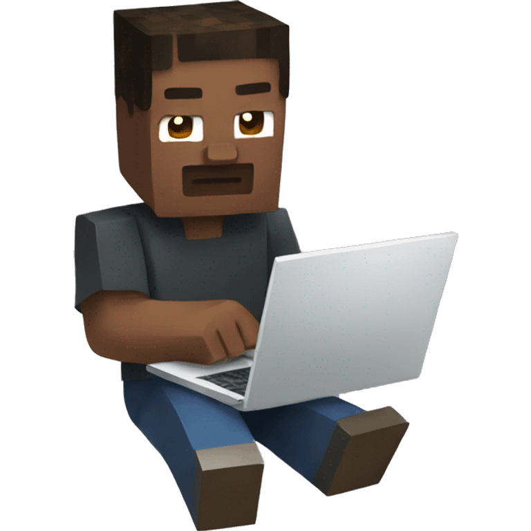 a man who plays minecraft on a laptop emoji