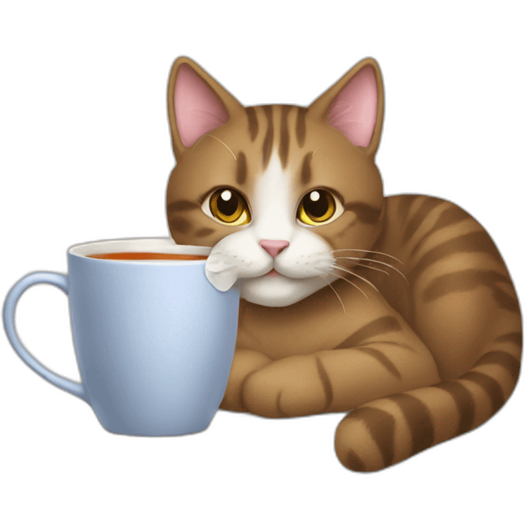 cat drink tea emoji