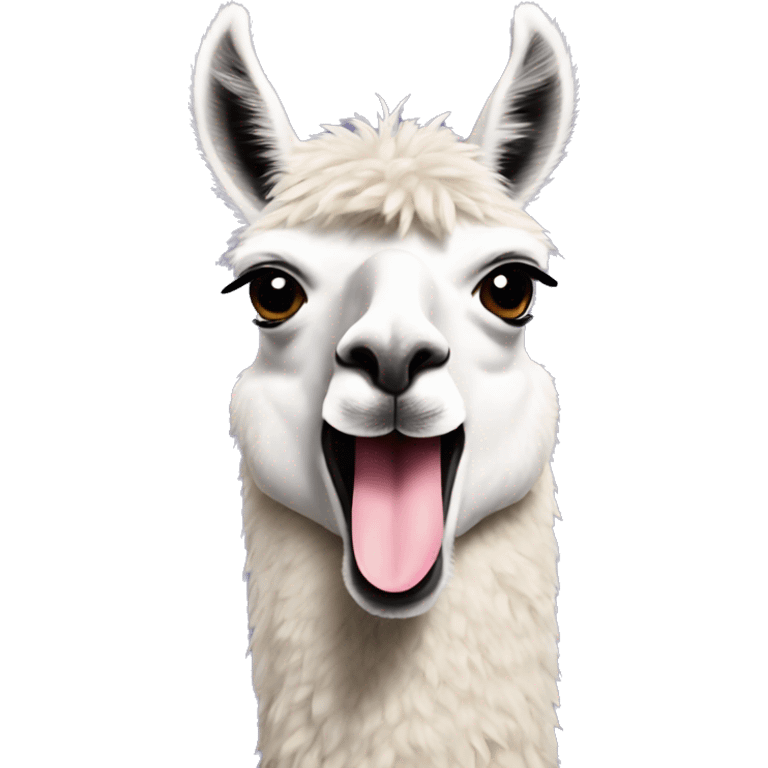 llama with tongue sticking out emoji