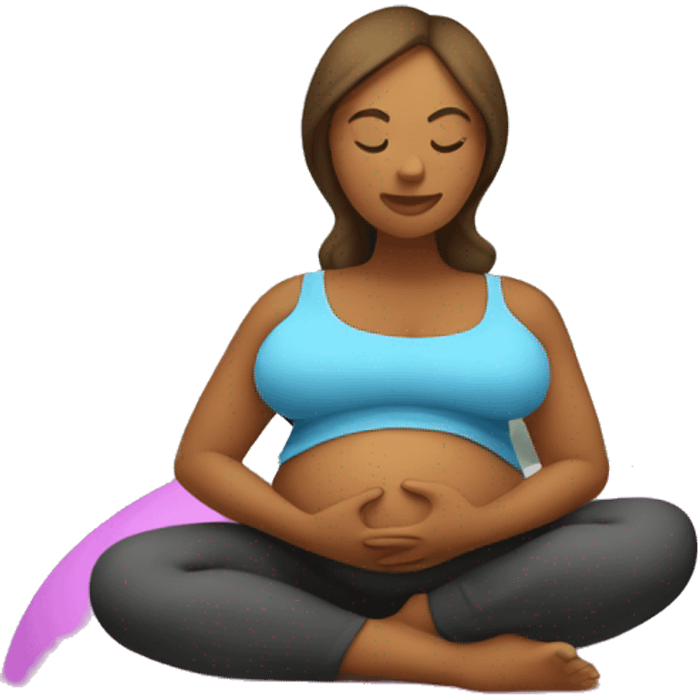 Pregnant woman on yoga ball emoji