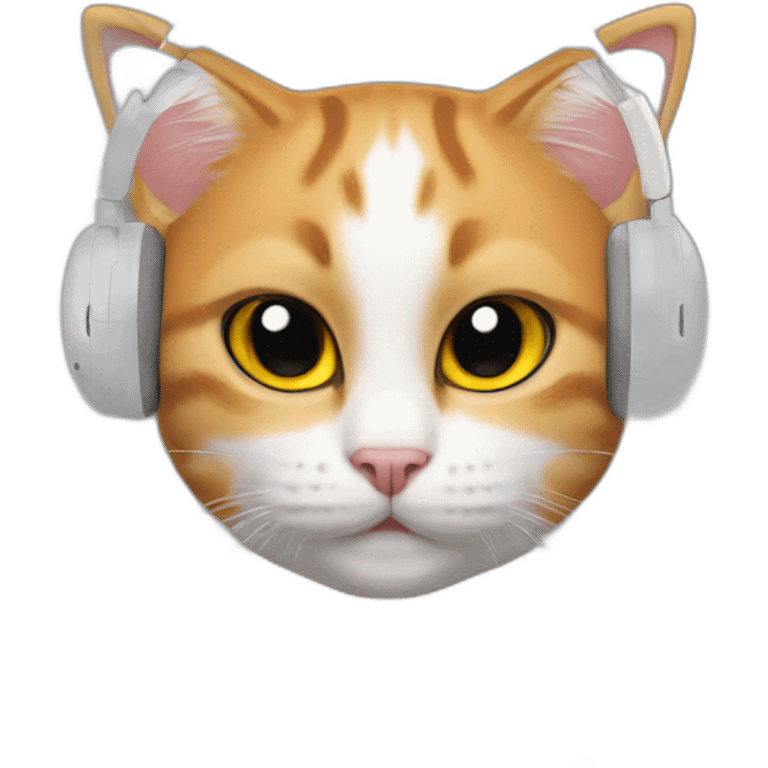 cat airpods max on head emoji