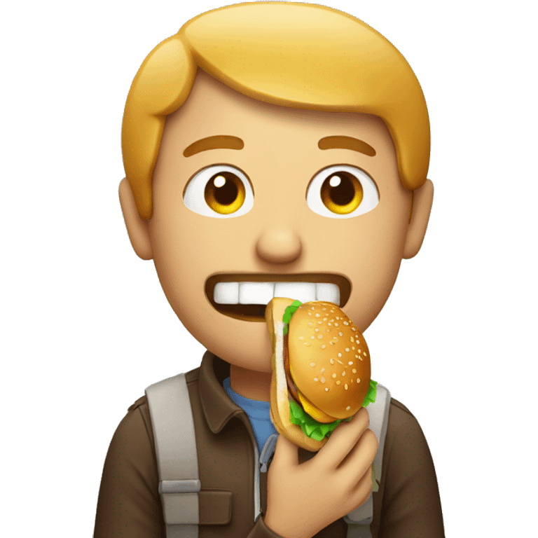 Man eating burger emoji