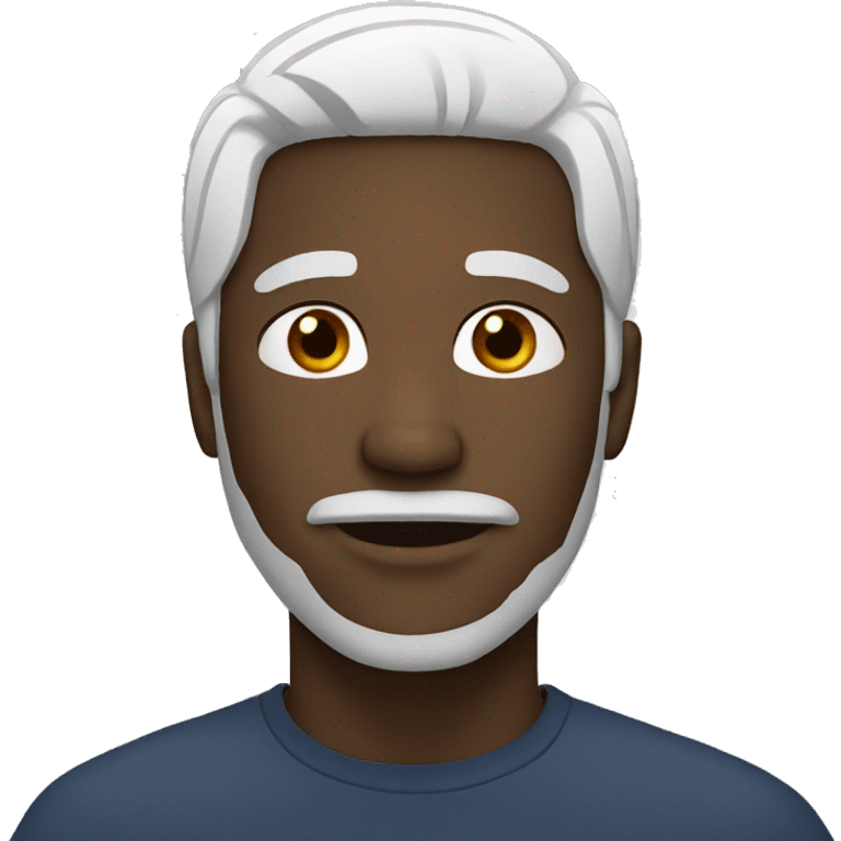 black man with white hair emoji