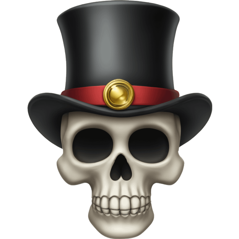 Skull emoji with a top hat and monocle emoji