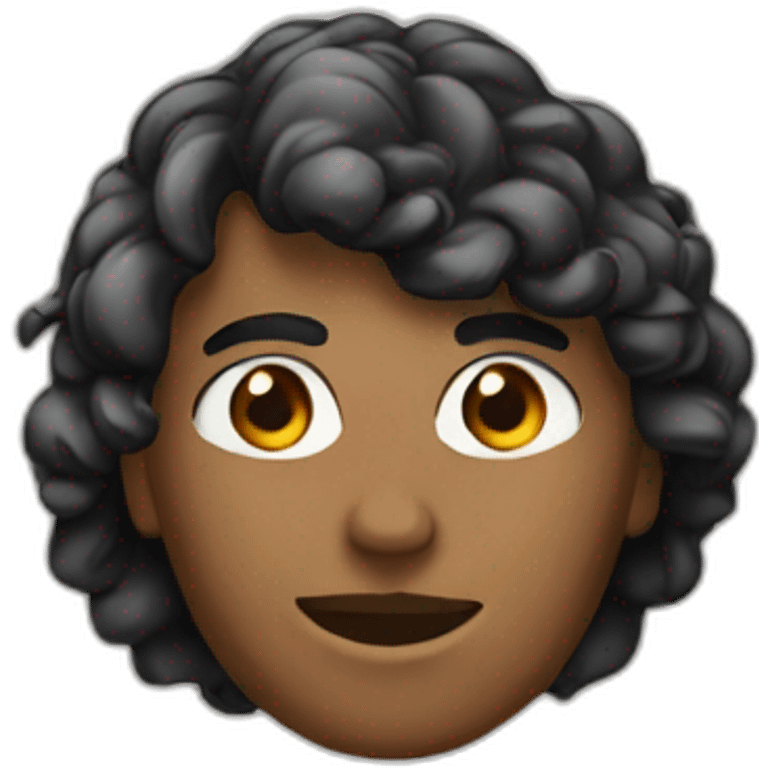 Bronzé cheveux noir emoji