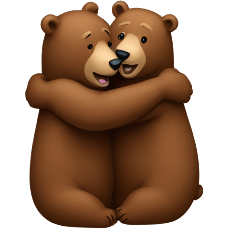 Brown bears hugging  emoji