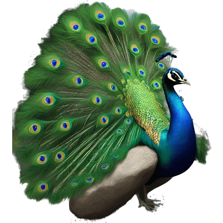 Peacock on a big ol fucking rock emoji