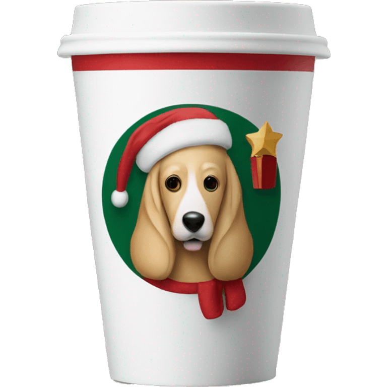 Starbucks christmas dog cup emoji