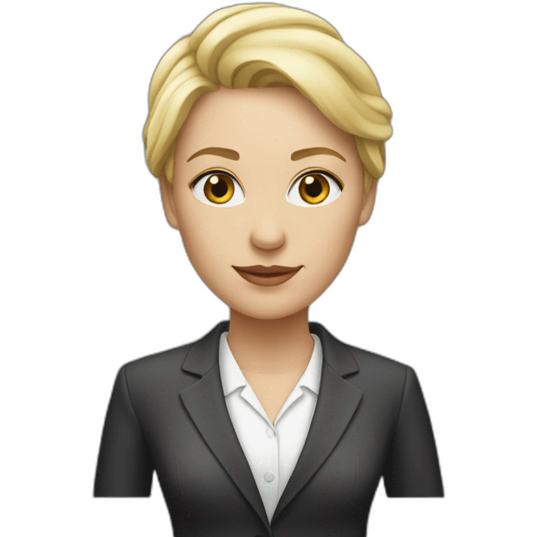 white woman in suite emoji