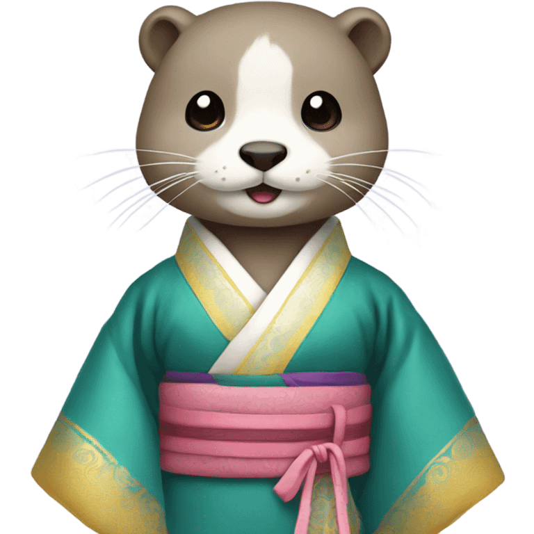 an otter wear hanbok emoji