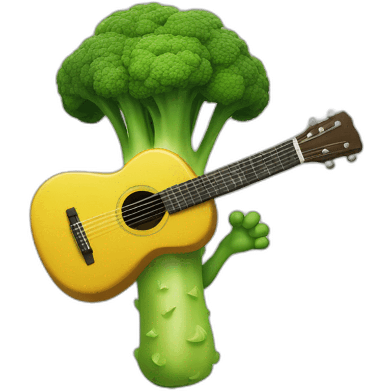 brocoli playing a guitar emoji