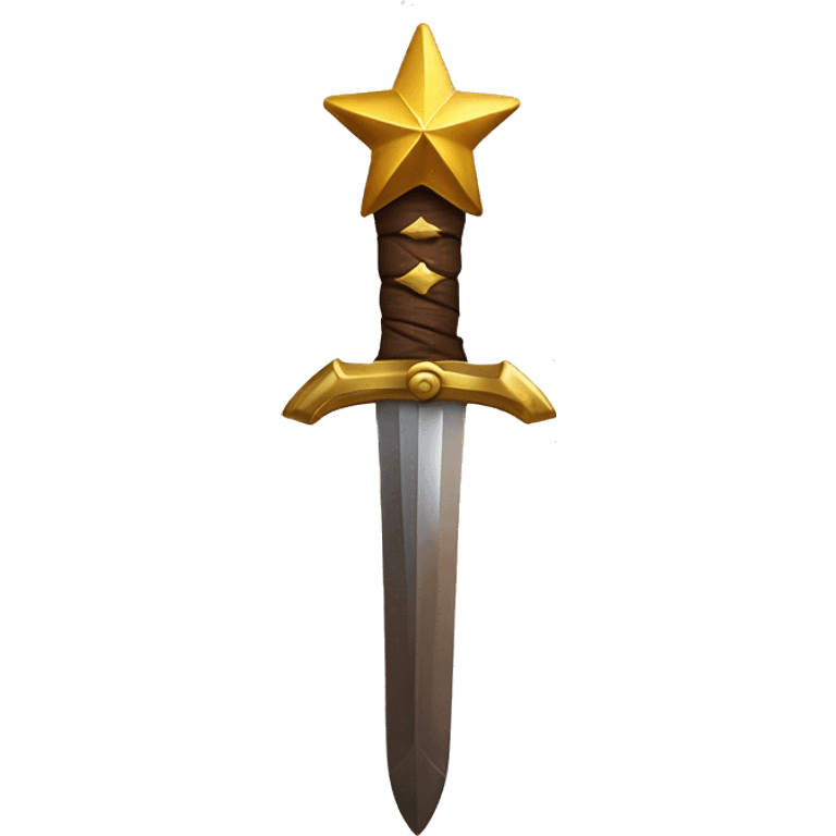 A mix Wood and Golden star with a Sword emoji