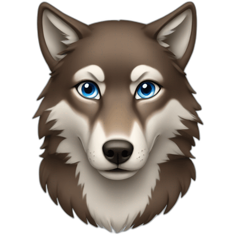 Brown female wolf blue eyes  emoji