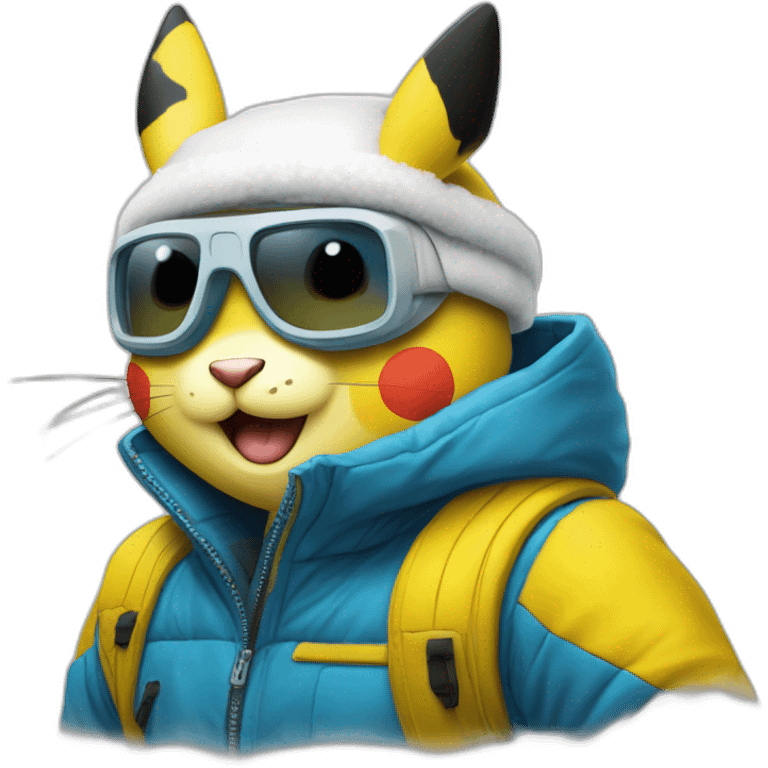 Rappeur lunette de ski bob blanc pickachu emoji