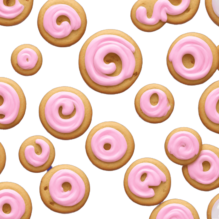 Vanilla cookie with pink icing in a swirl emoji